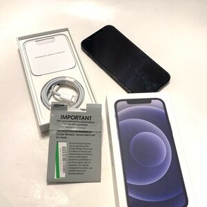 Cricket Wireless Apple iPhone 12 64GB  (Prepaid) - Midnight Bundle 17 Cases